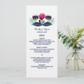 Funky Floral Wedding Menu Card Menükarte (Stehend Vorderseite)