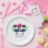 Funky Floral Wedding Paper Tellers Pappteller (Party)