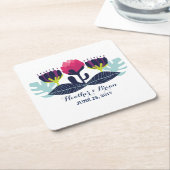 Funky Floral Wedding Paper Untersetzer (angewinkelt)