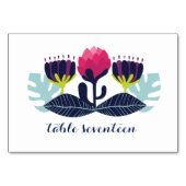 Funky Floral Wedding Table Card Tischnummer (Rückseite)