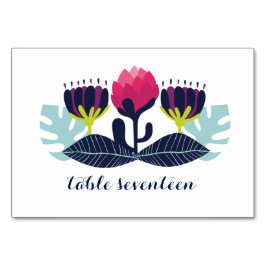 Funky Floral Wedding Table Card Tischnummer
