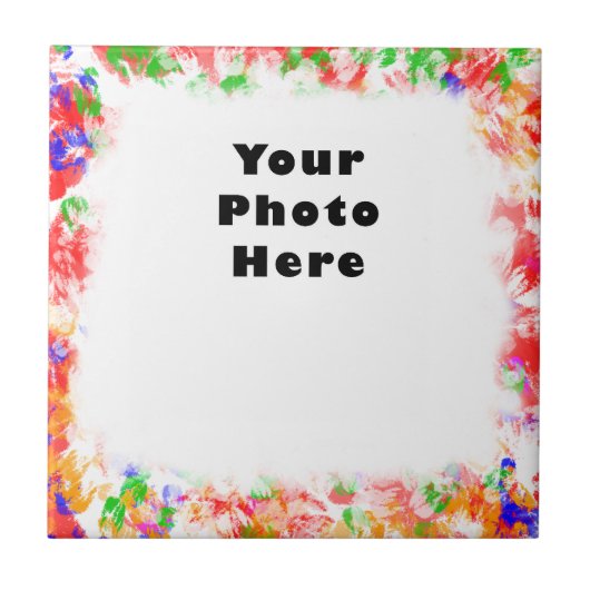 Funky Flower Color Frame Fliese (Vorderseite)