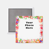 Funky Flower Color Frame Magnet (Vorderseite/Rückseite)