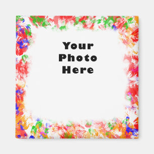 Funky Flower Color Frame Magnet