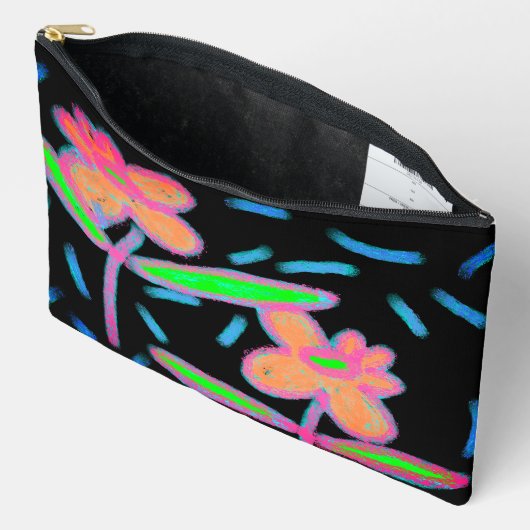 Funky Flowers Abstract Art Zippered Pouch Zubehörtasche (Offen)
