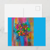 Funky Flowers Postcard Postkarte (Vorne/Hinten)