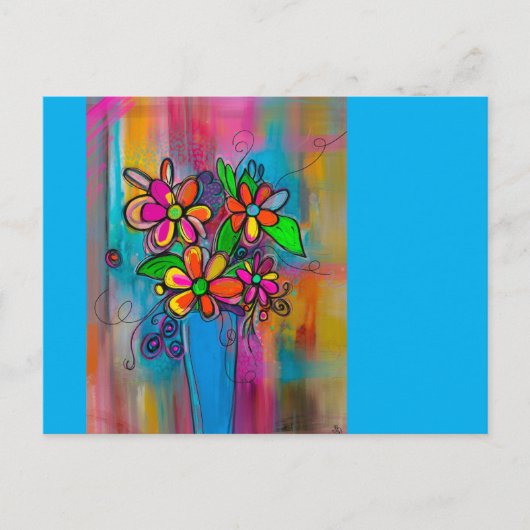 Funky Flowers Postcard Postkarte (Vorderseite)