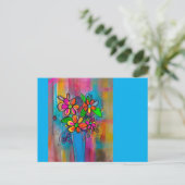 Funky Flowers Postcard Postkarte (Stehend Vorderseite)