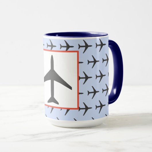 Funky Flugzeug Airplane Fly Airways Tasse (VorderseiteRechts)