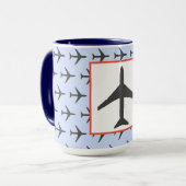 Funky Flugzeug Airplane Fly Airways Tasse (Vorderseite Links)