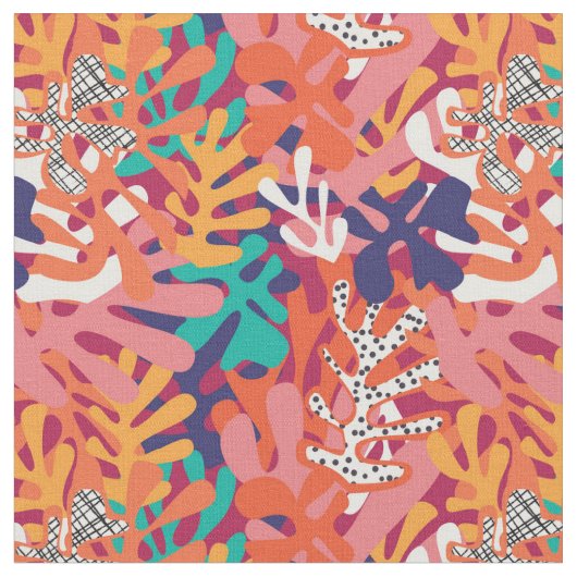 Funky Formen und Farben - Erinnerung an Matisse Stoff (Nahaufnahme)