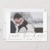 Funky Foto Frame | Gold Foil Elegante Moderne Save The Date (Vorderseite)