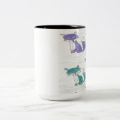 Funky Foxes Pattern Zweifarbige Tasse (Mittel)