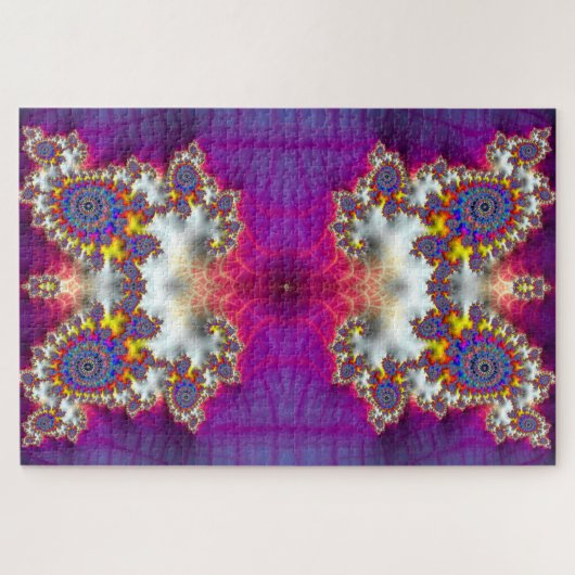 Funky Fractal Holographic Psychedelic Owl Abstract Puzzle (Horizontal)