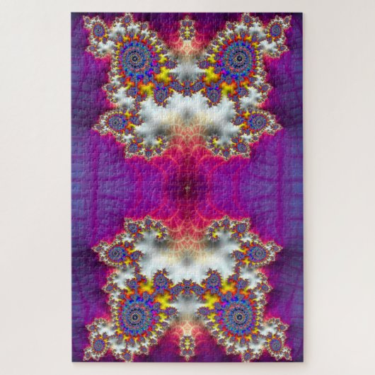 Funky Fractal Holographic Psychedelic Owl Abstract Puzzle (Vertikal)