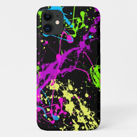 Funky Fresh Retro Paint Spritzer Neon 80er 90s Case-Mate iPhone Hülle (Rückseite)
