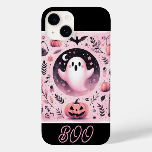 Funky Friendly Boo Spooky Kürbislaternen Pastel Case-Mate iPhone Hülle (Rückseite)