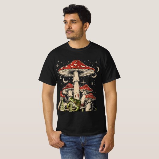 Funky Frog in Boho Retro Style Boho Retro Frog Vib T-Shirt (Vorne ganz)