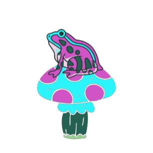 Funky Frog und Toad Stool T-Shirt