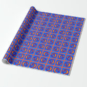Funky fröhliches Orange- und Blue Dot-Muster Geschenkpapier (Ungerollt)