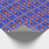 Funky fröhliches Orange- und Blue Dot-Muster Geschenkpapier (Ecke)