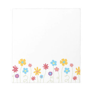 Funky Frühlings-Blumen Notizblock