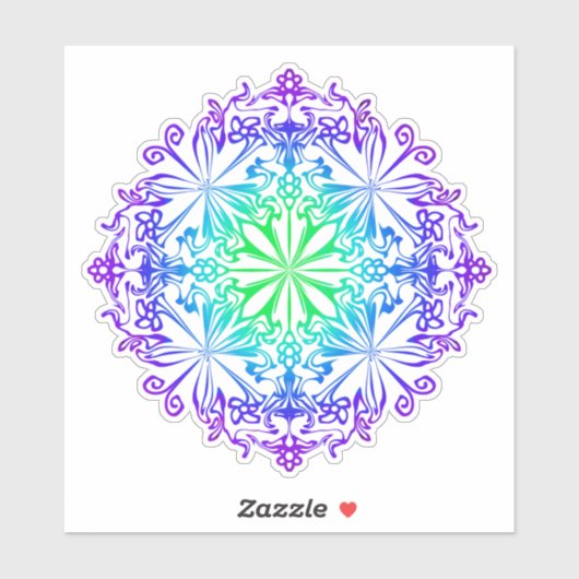 Funky fun boho floral Swirl Design Aufkleber (Blatt)