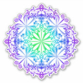 Funky fun boho floral Swirl Design Aufkleber (Vorderseite)