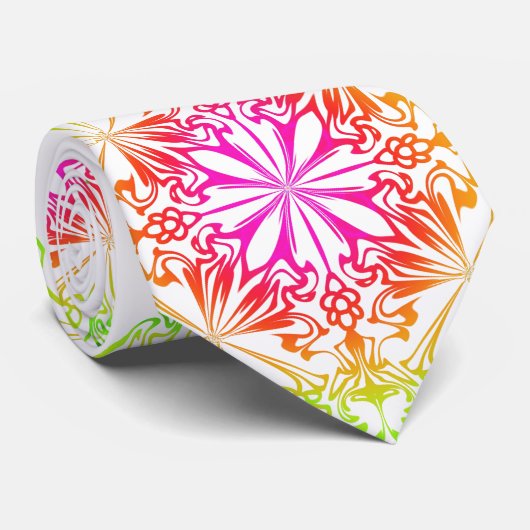 Funky fun chakra floral boho Design Krawatte (Gerollt)