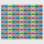 Funky Fun Checkerboard Mini Cooper Geschenkpapier (Flach)