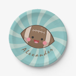 Funky Fun Football Kawaii Personalisiert Kids Part Pappteller