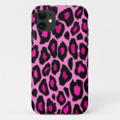 Funky Fun Hot Pink Black Leopard Print Phone Case (Rückseite)