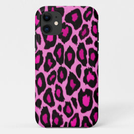 Funky Fun Hot Pink Black Leopard Print Phone Case