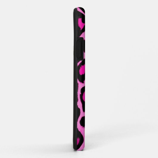 Funky Fun Hot Pink Black Leopard Print Phone Case (Hinten/Rechts)