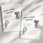 Funky + Fun Illustrierte Hochzeit heiraten Einladung