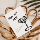 Funky + Fun Modernes Retro Illustrierte Hochzeit Save The Date