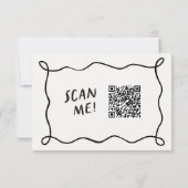 Funky Fun Modernes Retro QR Code Hochzeit RSVP Karte (Rückseite)