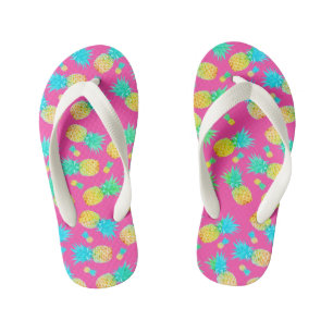 Funky Fun Pineappprint Bunt Kinderbadesandalen