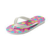 Funky Fun Pineappprint | Bunt Kinderbadesandalen (Schrägansicht)