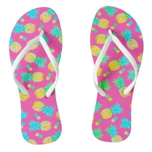 Funky Fun Pineappprint farbenfroher Sommer Badesandalen