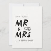 Funky Fun Retro Mr. & Mrs. Illustriert Wedding Einladung (Vorderseite)