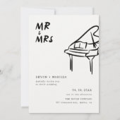 Funky Fun Retro Mr. & Mrs. Illustriert Wedding Einladung (Rückseite)