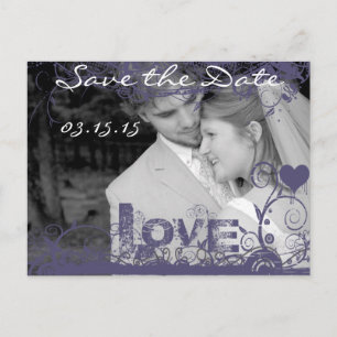 Funky Fun Save the Date mit Ihren Fotos Ankündigungspostkarte