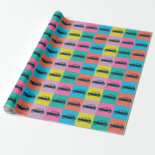 Funky Fun Schachbrett Mini Cooper Geschenkpapier
