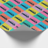 Funky Fun Schachbrett Mini Cooper Geschenkpapier (Ecke)