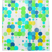Funky Fun Vibrann Summer Colors Polka Dots Muster Duschvorhang (Vorderseite)
