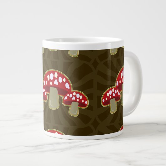 Funky Fungi 70er Retro Mushroom Fun Jumbo-Tasse (Vorderseite Rechts)