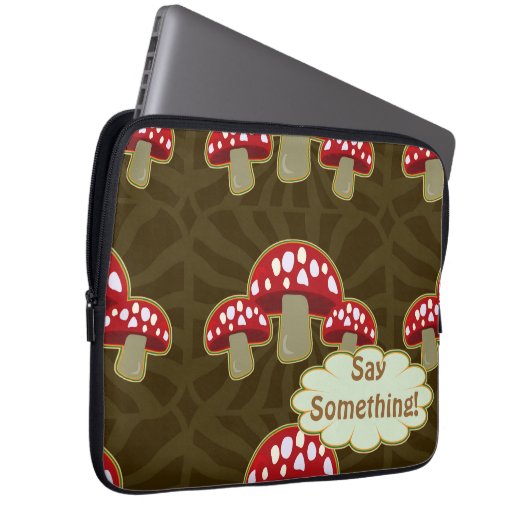 Funky Fungi Mushroom Pattern Laptopschutzhülle (Vorne Rechts)