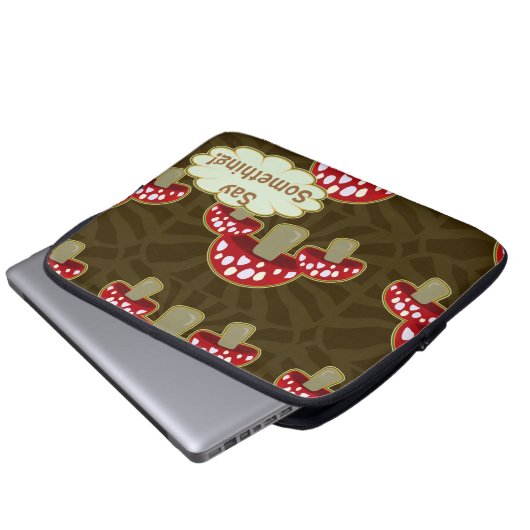 Funky Fungi Mushroom Pattern Laptopschutzhülle (Vorne Knopf)