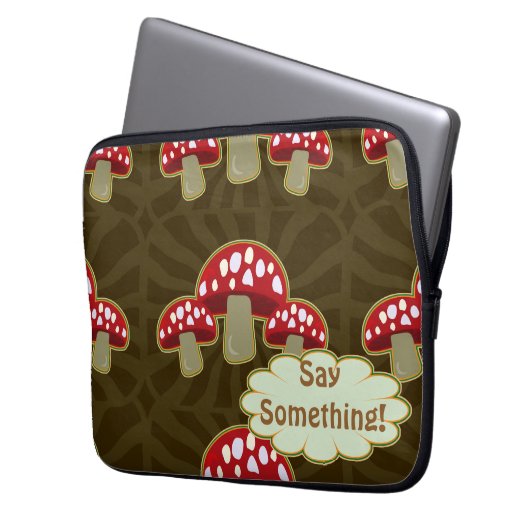 Funky Fungi Mushroom Pattern Laptopschutzhülle (Vorderseite Links)